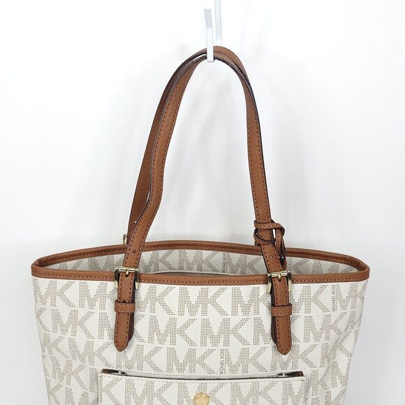 Michael Kors Jet Set Large Signature Tote Shoulder Bag Logo Womens - Picture 9 of 12